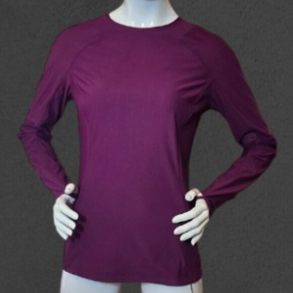 Pink Plum Mulberry Long  ATHLETA Crewneck Breathable Workout Shirt sz M - Picture 7 of 7